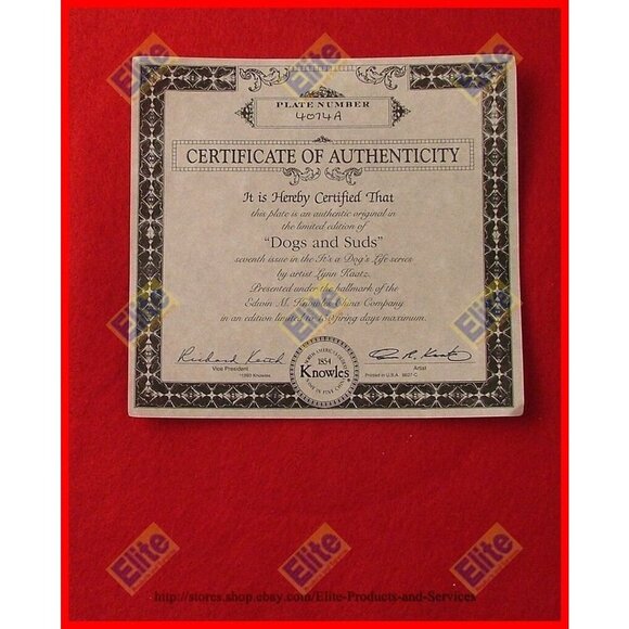 Its a Dogs Life "Dogs and Suds" Collectors Plate by Knowles - Picture 3 of 3